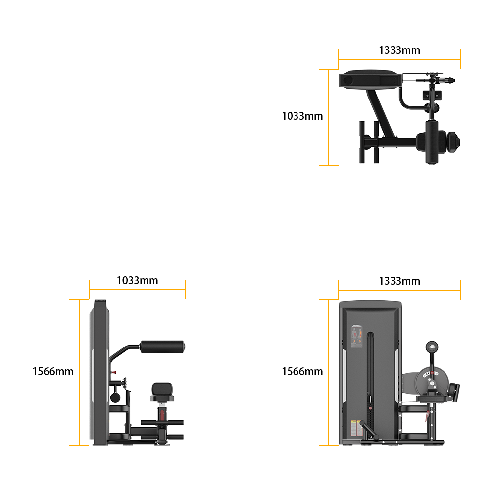 Insight Fitness SA Series Abdominal Back Extension - SA009 with dimensions labeled on a white background