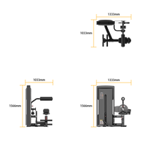 Thumbnail for Insight Fitness SA Series Abdominal Back Extension - SA009 with dimensions labeled on a white background