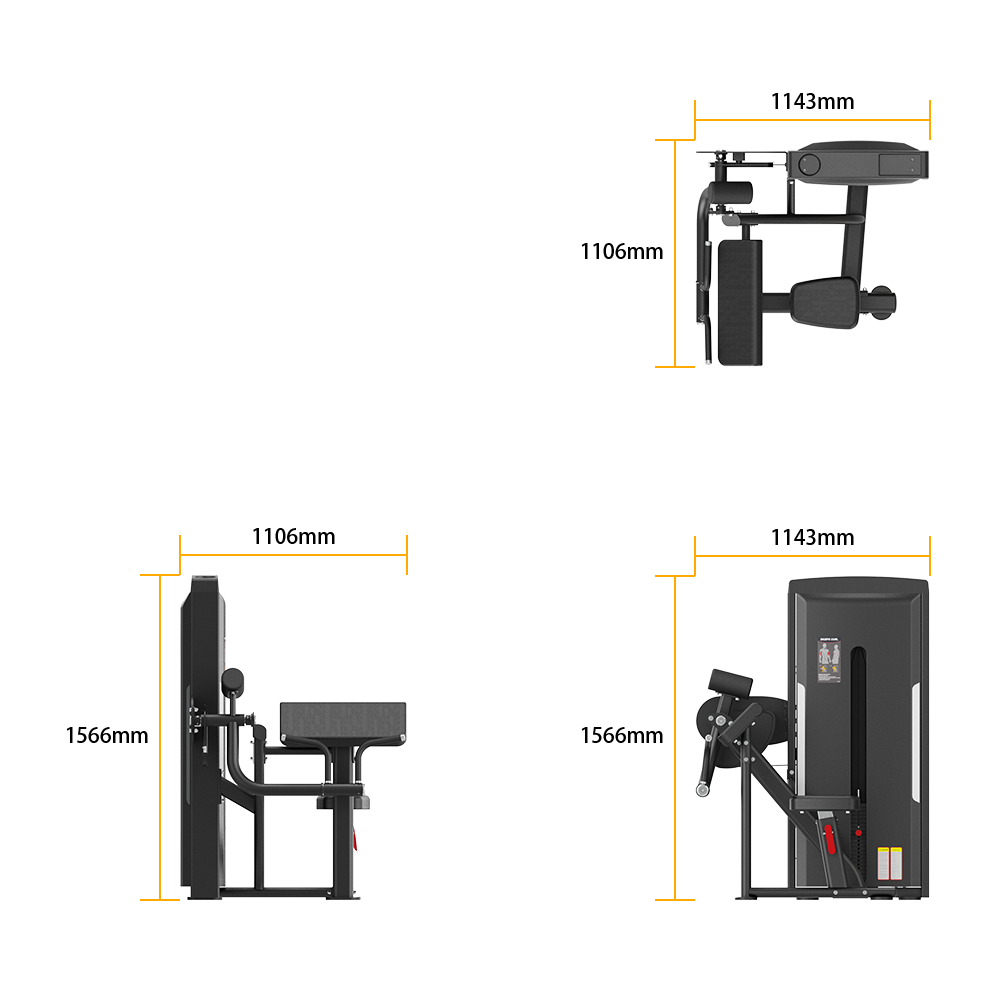 Insight Fitness SA Series Biceps Curl - SA006E with dimensions labeled on a white background