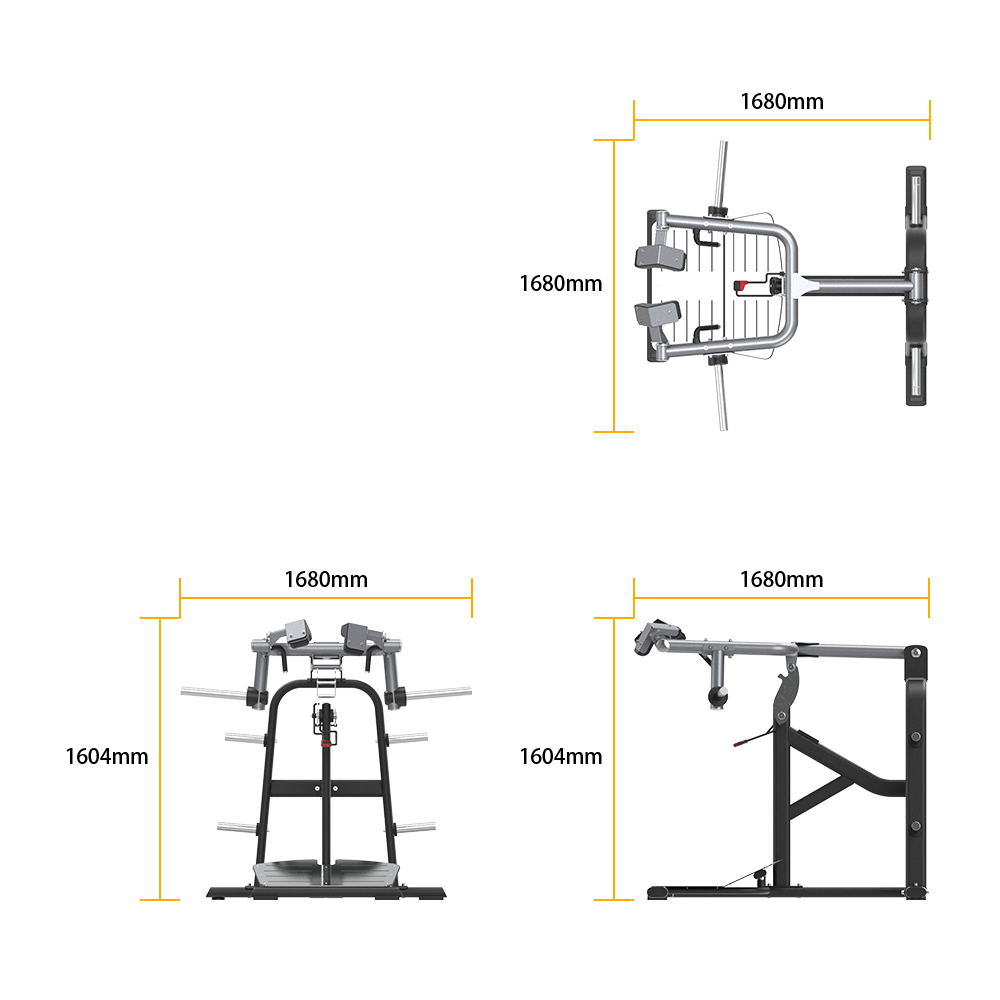 Measurement chart of Insight Fitness SQUAT Machine - SH021 with dimensions labeled.