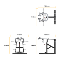 Thumbnail for Measurement chart of Insight Fitness SQUAT Machine - SH021 with dimensions labeled.