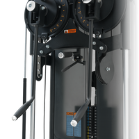 Thumbnail for Close-up of a Insight Fitness Standing Multi Figsht - RE8034 with pulleys and weight settings on a white background