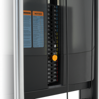 Thumbnail for Insight Fitness Standing Multi Flight - BE8034 Electrical panel with numbered sockets and warning labels on a metallic surface.