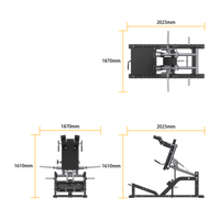 Thumbnail for Insight Fitness V Squat - SH038 with dimensions labeled on a white background
