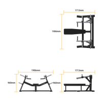 Thumbnail for Insight Horizontal Bench Press - SH045 dimensions