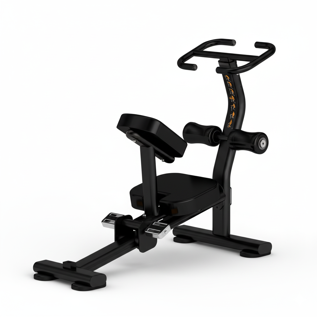 Black exercise bike on a white background