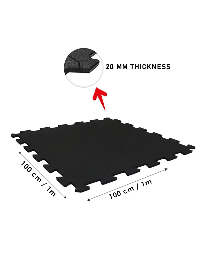 1441 Fitness Interlocking Gym Floor Mats - 100 cm x 100 cm x 20 mm