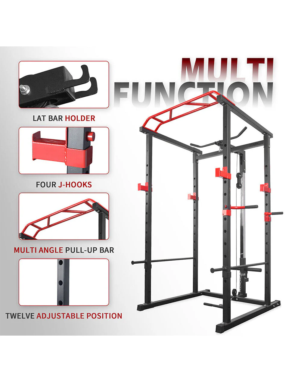 J008 Multi Function Rack Combo with Plate Set and Bench - Bundle Offer - J008