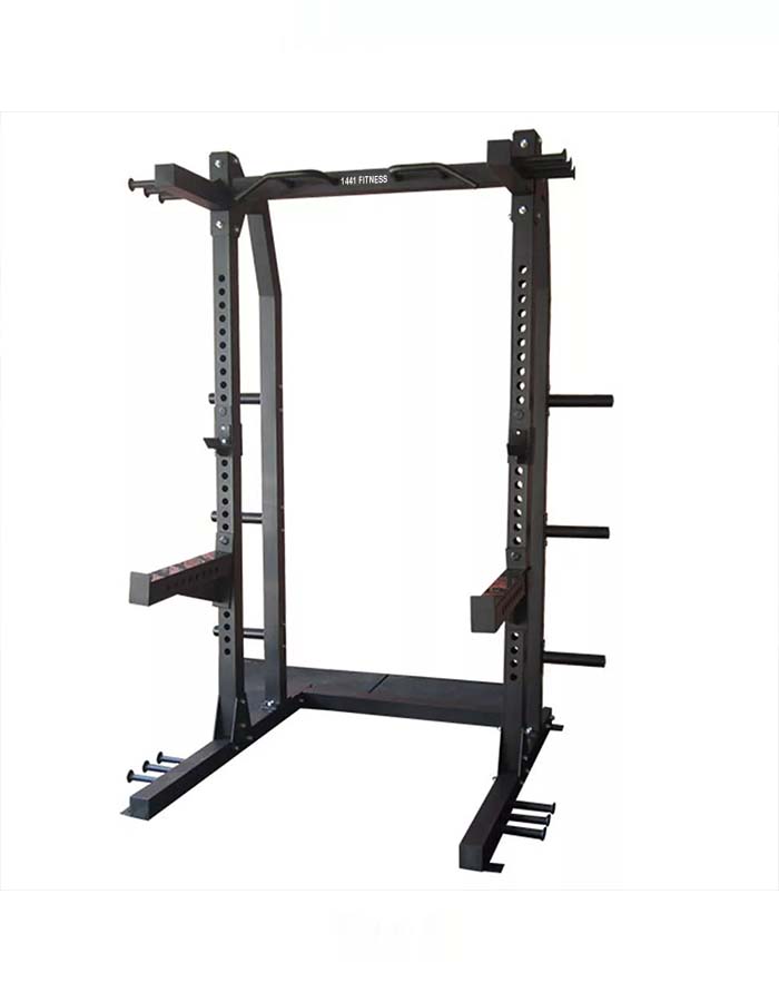 J612 Commercial Squat Rack with Platfrom and 80 KG Speckle Bumper Plates (Bundle)