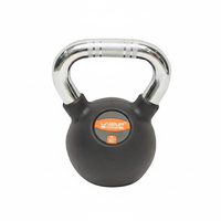 Thumbnail for LiveUp Rubber Coated Kettlebell Black Color - LS2044 - 12KG