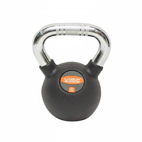 Thumbnail for LiveUp Rubber Coated Kettlebell Black Color - LS2044 - 16 KG