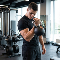 Thumbnail for LiveUp Rubber Coated Kettlebell Black Color - LS2044