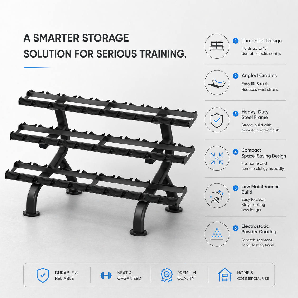 Insight Fitness 3 Tier Dumbbell Rack - DR027