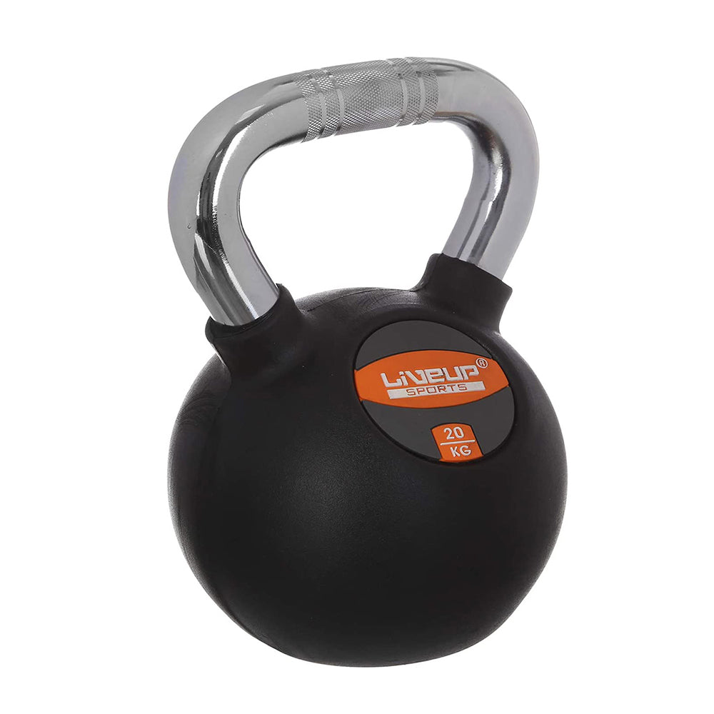 LiveUp Rubber Coated Kettlebell 4 Kg - LS2044