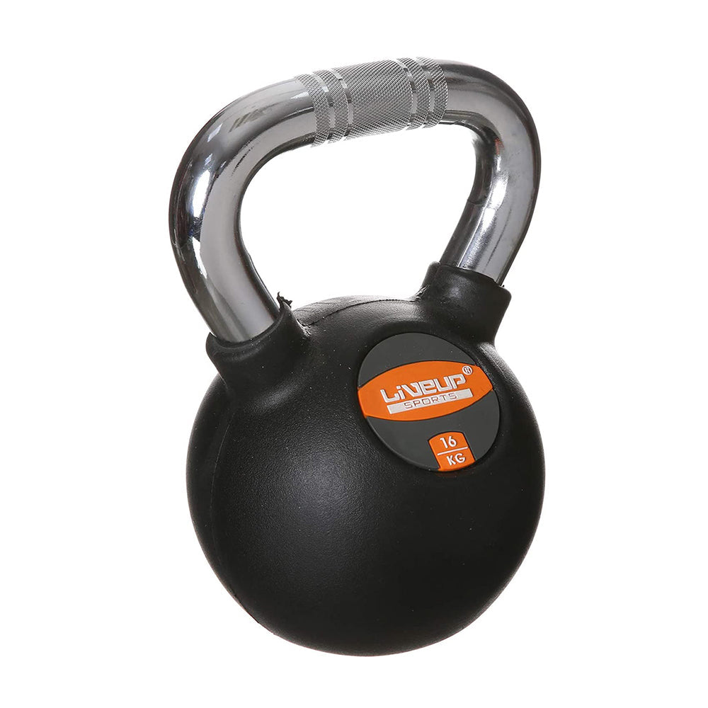 LiveUp Rubber Coated Kettlebell 4 Kg - LS2044