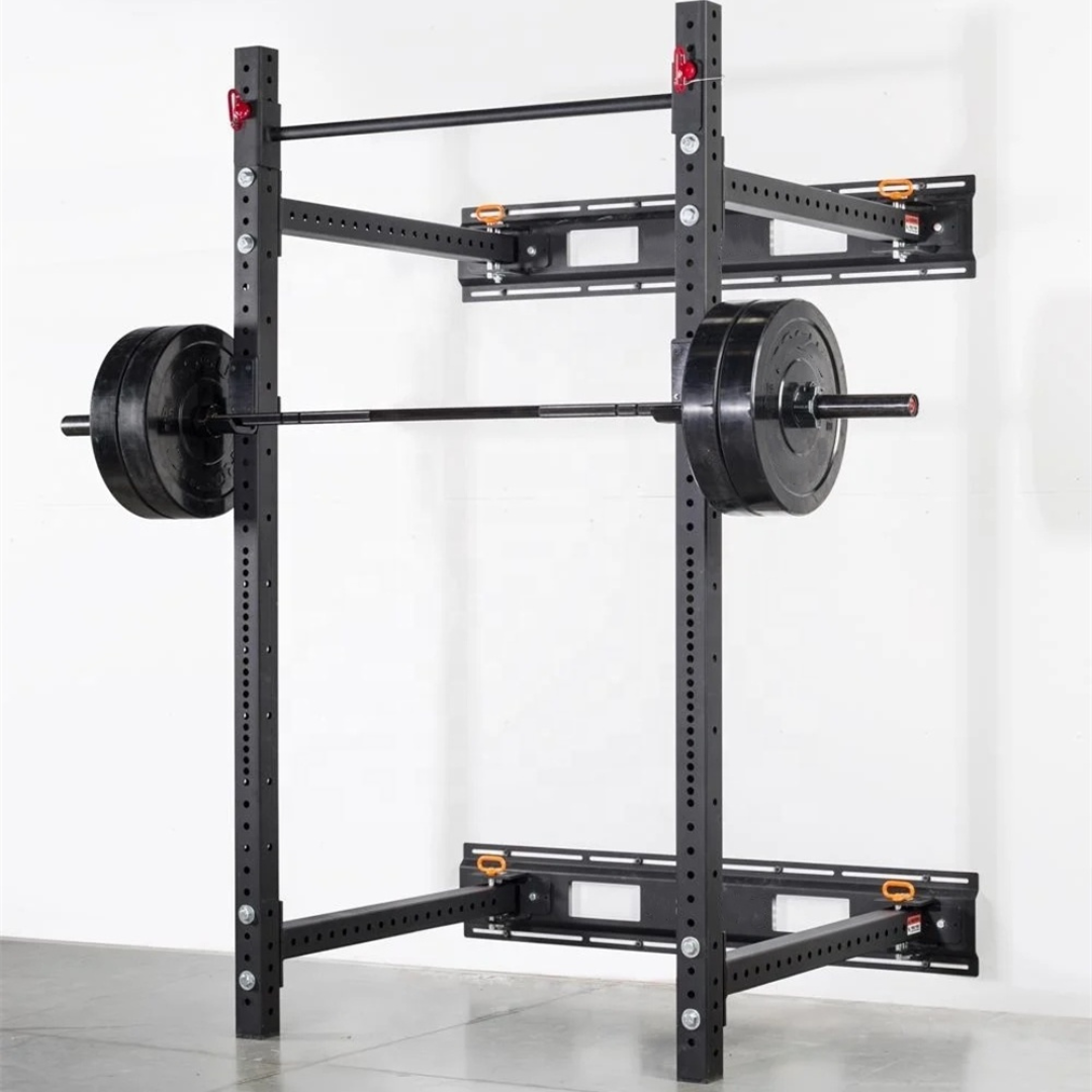 1441 Fitness Wall Mounted Foldable Squat Rack