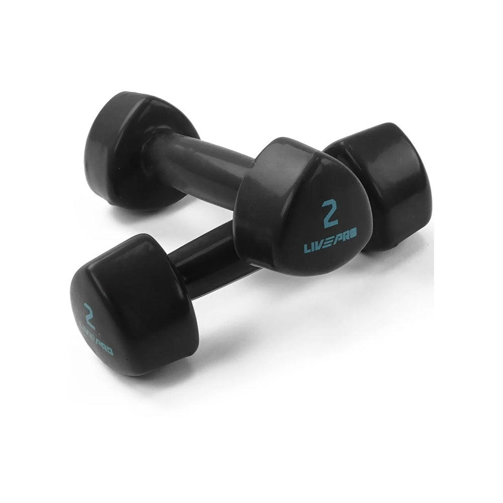 LivePro Black Studio Dumbbells Set 1 kg - 10 kg - LP8070