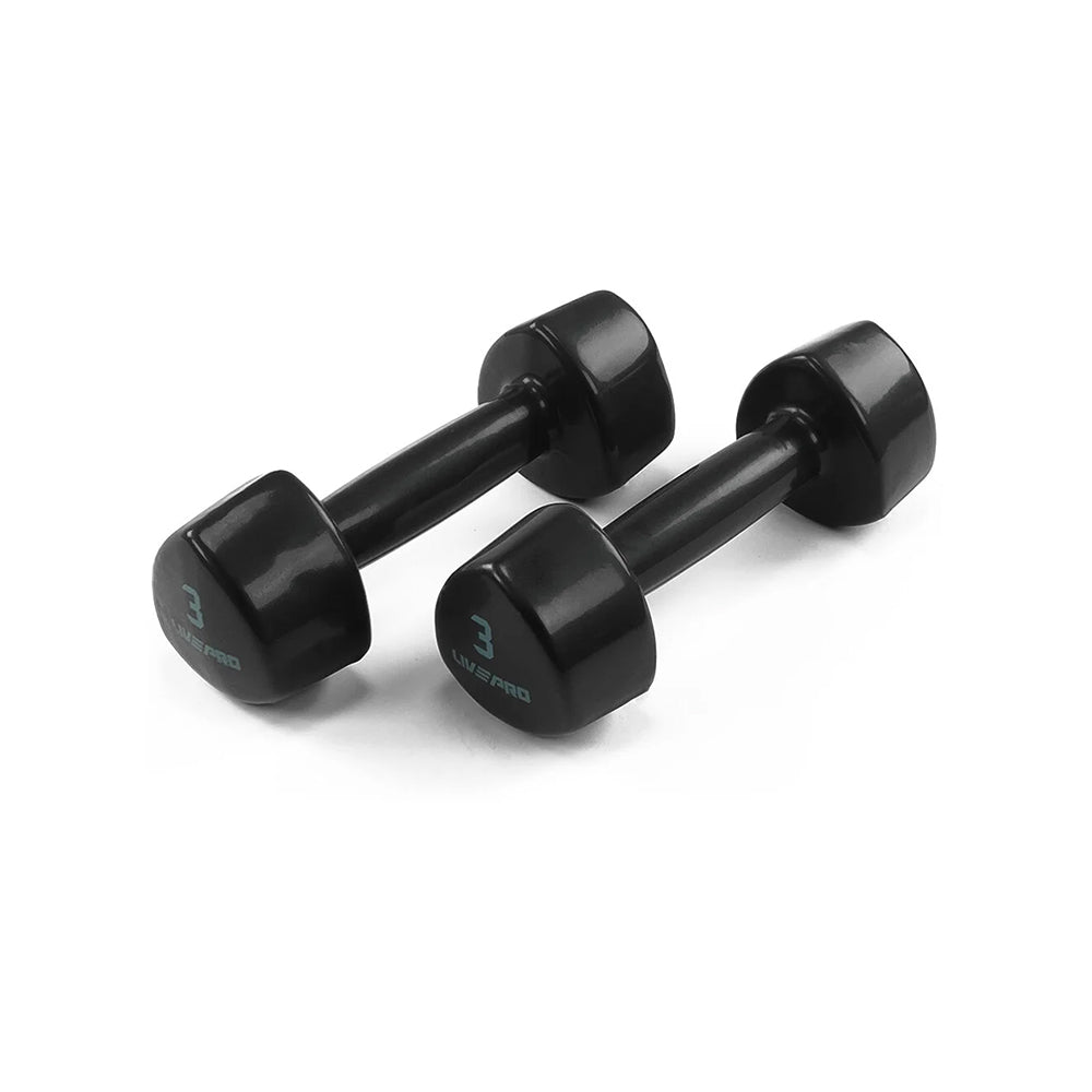 LivePro Black Studio Dumbbells Set 1 kg - 10 kg - LP8070