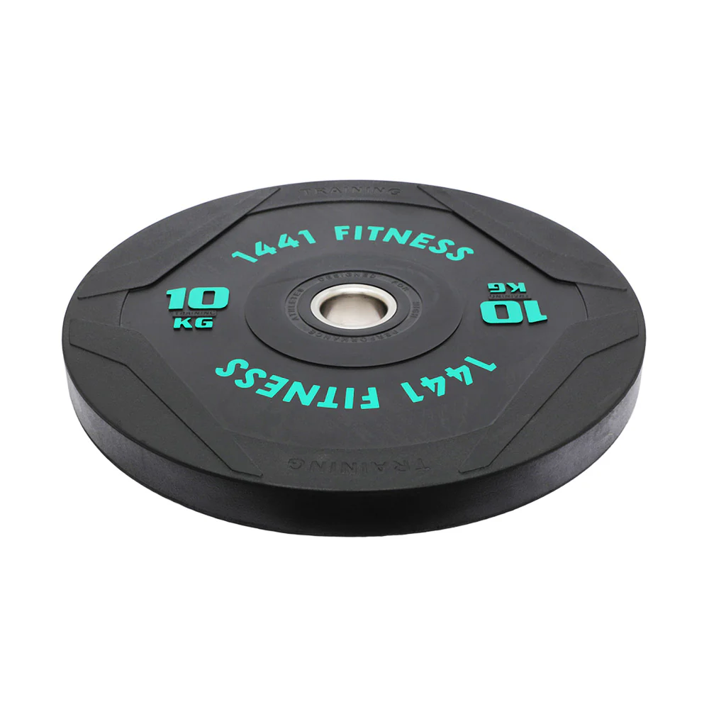PU Black Bumper Plates with 7 Ft Bar - 80 Kg Set - 10KG