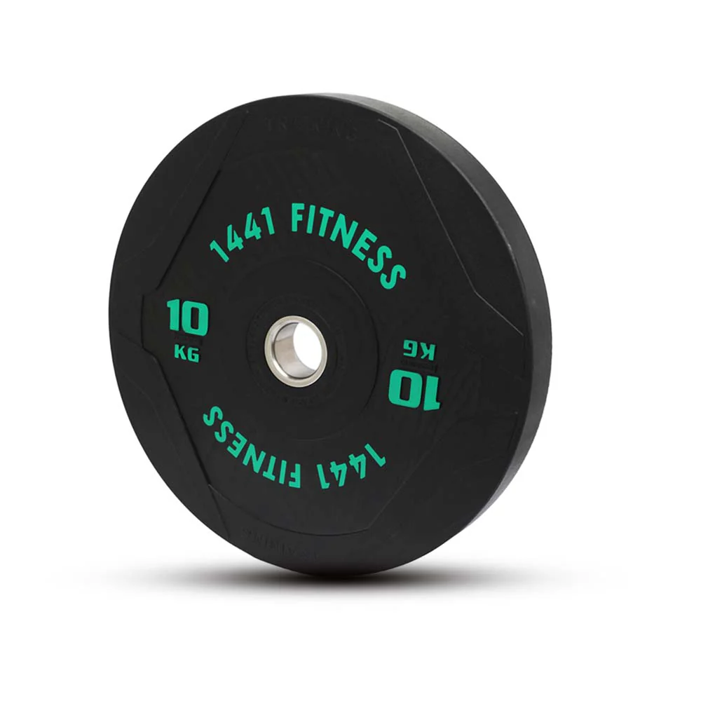 PU Black Bumper Plates with 7 Ft Bar - 120 Kg Set - Bundle Offer - 10KG