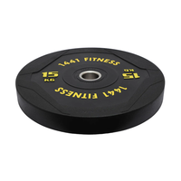 Thumbnail for PU Black Bumper Plates with 7 Ft Bar - 80 Kg Set - 15KG