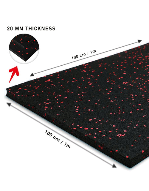 Commercial Rubber Flooring for Gym 20 mm - 100 x 100 CM Speckled Red