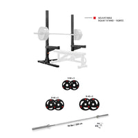 Thumbnail for Adjustable Squat Stand - SQR02 with Tri Grip Plates 80 KG Set (Bundle)