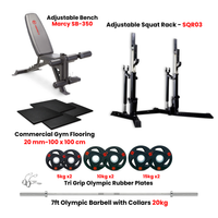 Thumbnail for SQR03 Squat Rack Combo with Plate Set Bench and Flooring  - Bundle Offer