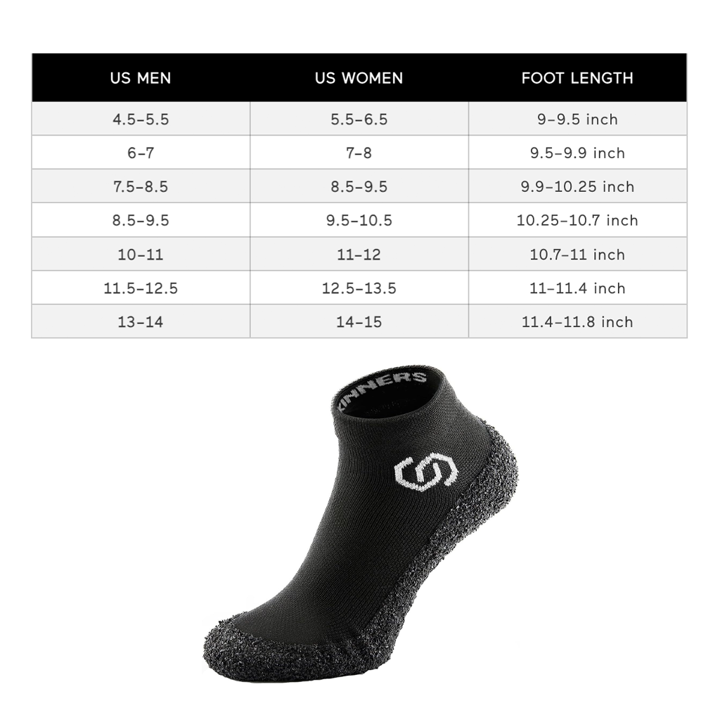 Skinners Barefoot Socks 1.0 Black White
