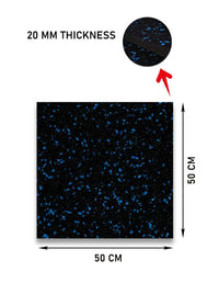 Thumbnail for 1441 Fitness Speckled Blue Gym Flooring 50 x 50 (cm) - 20mm Thickness