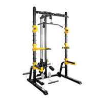 Thumbnail for Combo Offer Squat Rack MDL66 + 7 ft Bar and 80 Kg Tri Grip Set with Adjustable Bench A8007