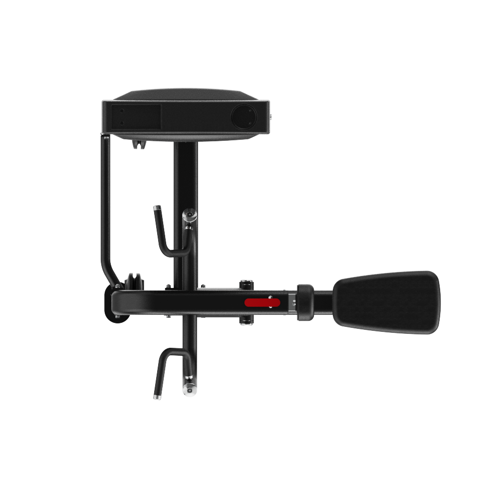 The Insight Fitness Low Row - SA005 metal stand with a platform and handle on a white background