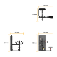 Thumbnail for Measurement chart of a piece of The Insight Fitness Low Row - SA005 with dimensions labeled.