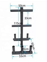 Thumbnail for 1441 Fitness Premium Weight Plate Rack with 6 Bar Holder