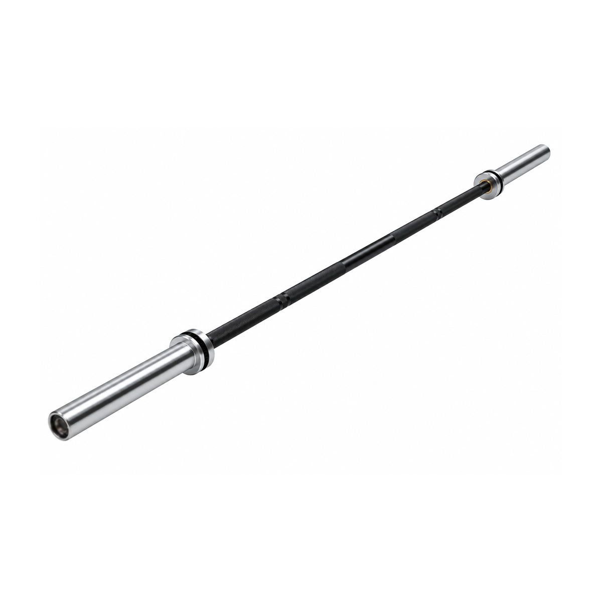 1441 Fitness 7 Ft Power Lifting Barbell Bar - Black/Chrome