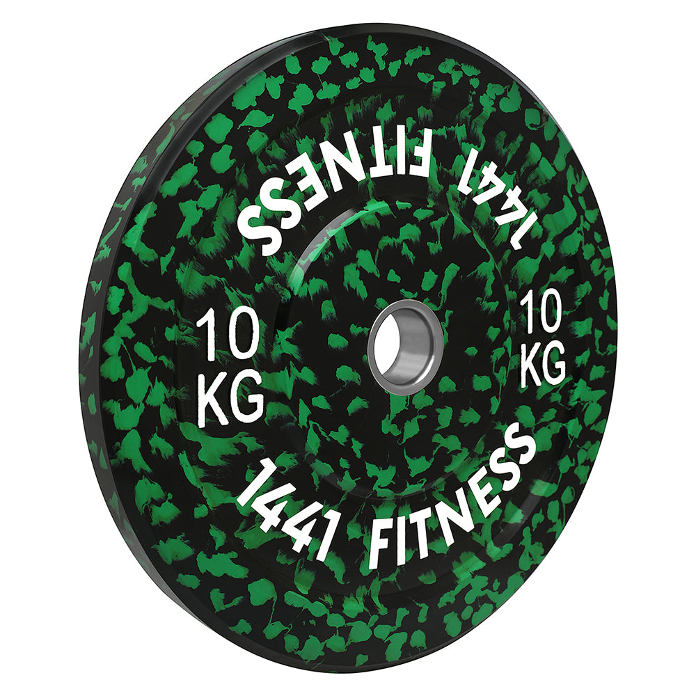 7 Ft Olympic Bar with Camouflage Bumper Plates Set - 60 KG Set | 1441 Fitness 