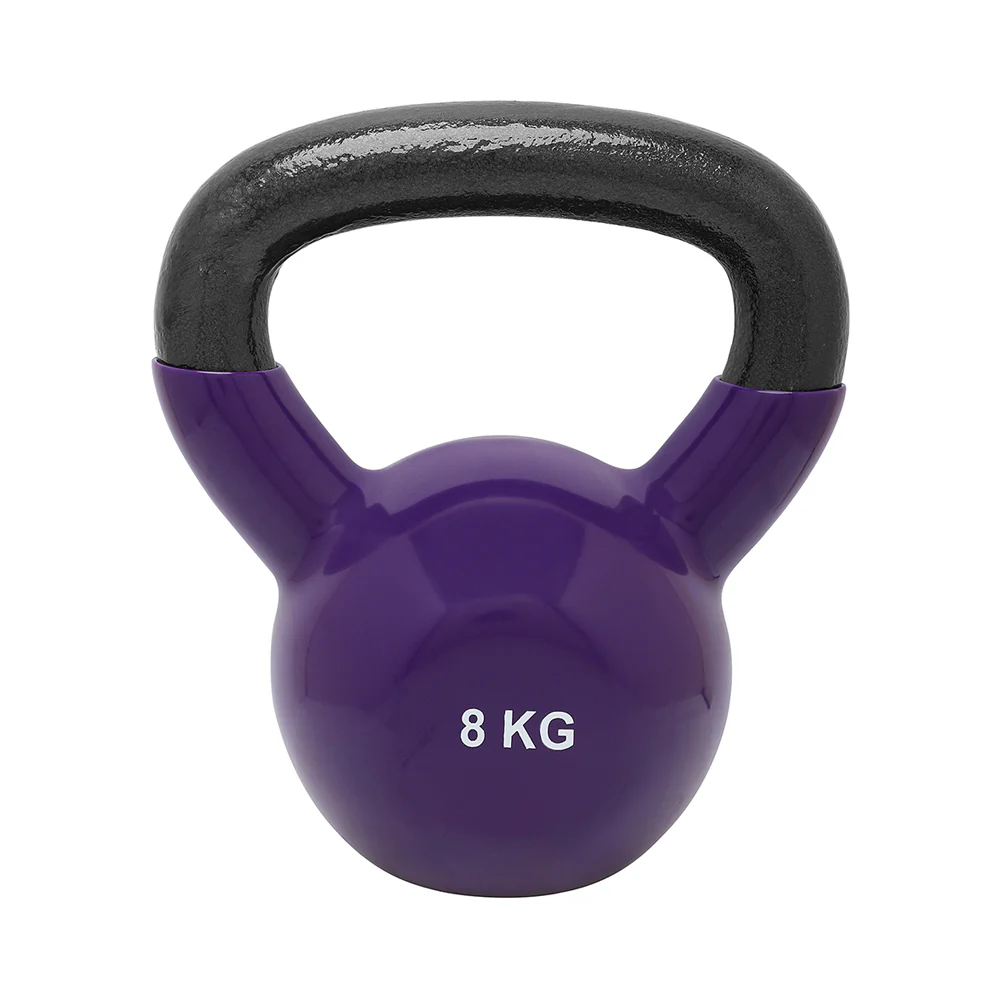Vinyl Coated Kettlebell 6 Kg to 20 Kg Set with 2 Tier Rack - Bundle Offer - 8KG