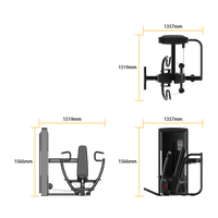 Thumbnail for Insight Fitness Seated Chest Press - SA035 with dimensions labeled on a white background