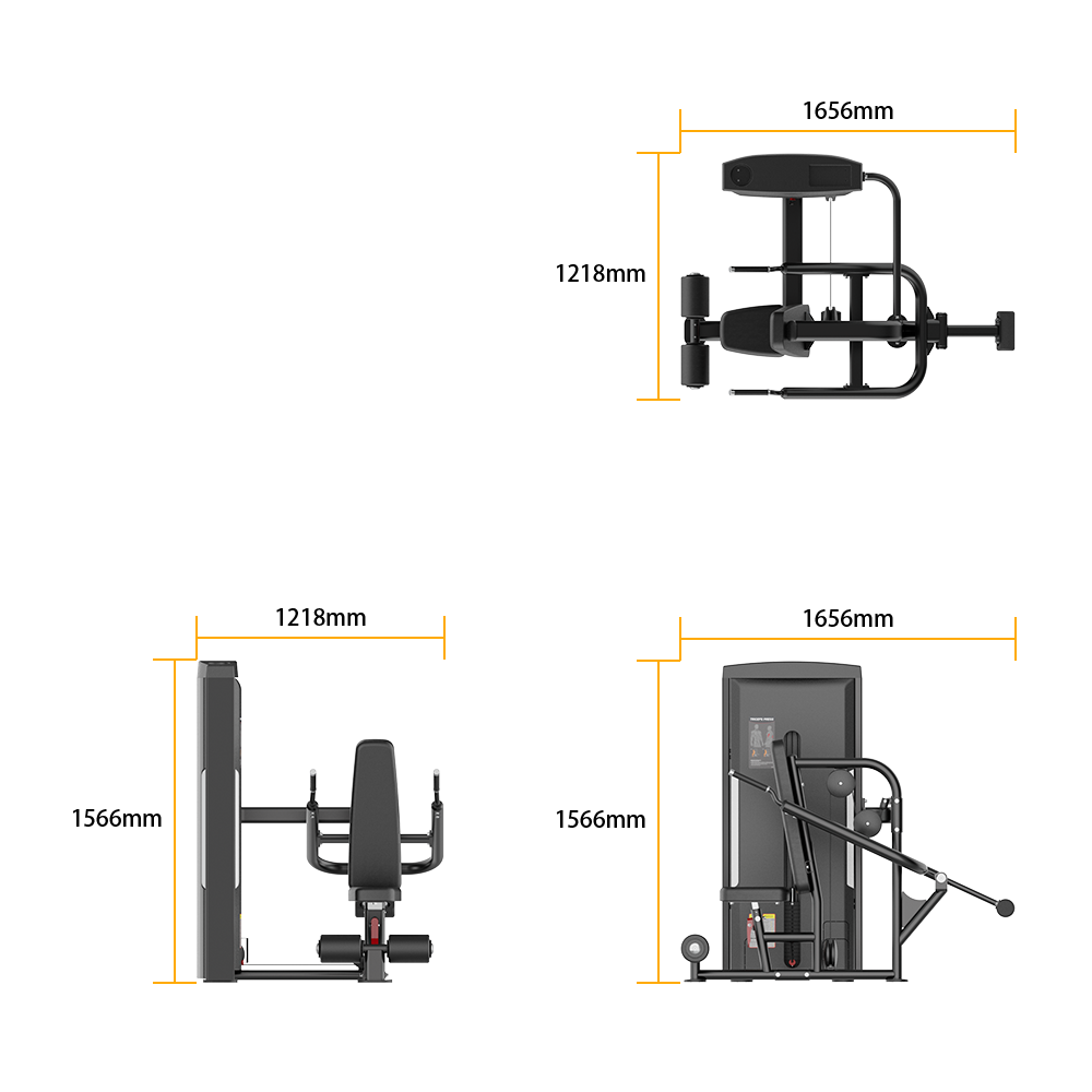 Insight Fitness SA Series Triceps Press - SA007D with dimensions labeled on a white background