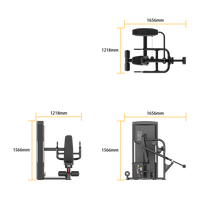 Thumbnail for Insight Fitness SA Series Triceps Press - SA007D with dimensions labeled on a white background