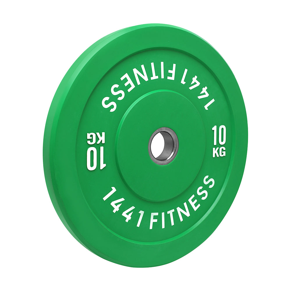 7 Ft Olympic Barbell and Color Bumper Plates Set - 60 KG Set | 1441 Fitness 