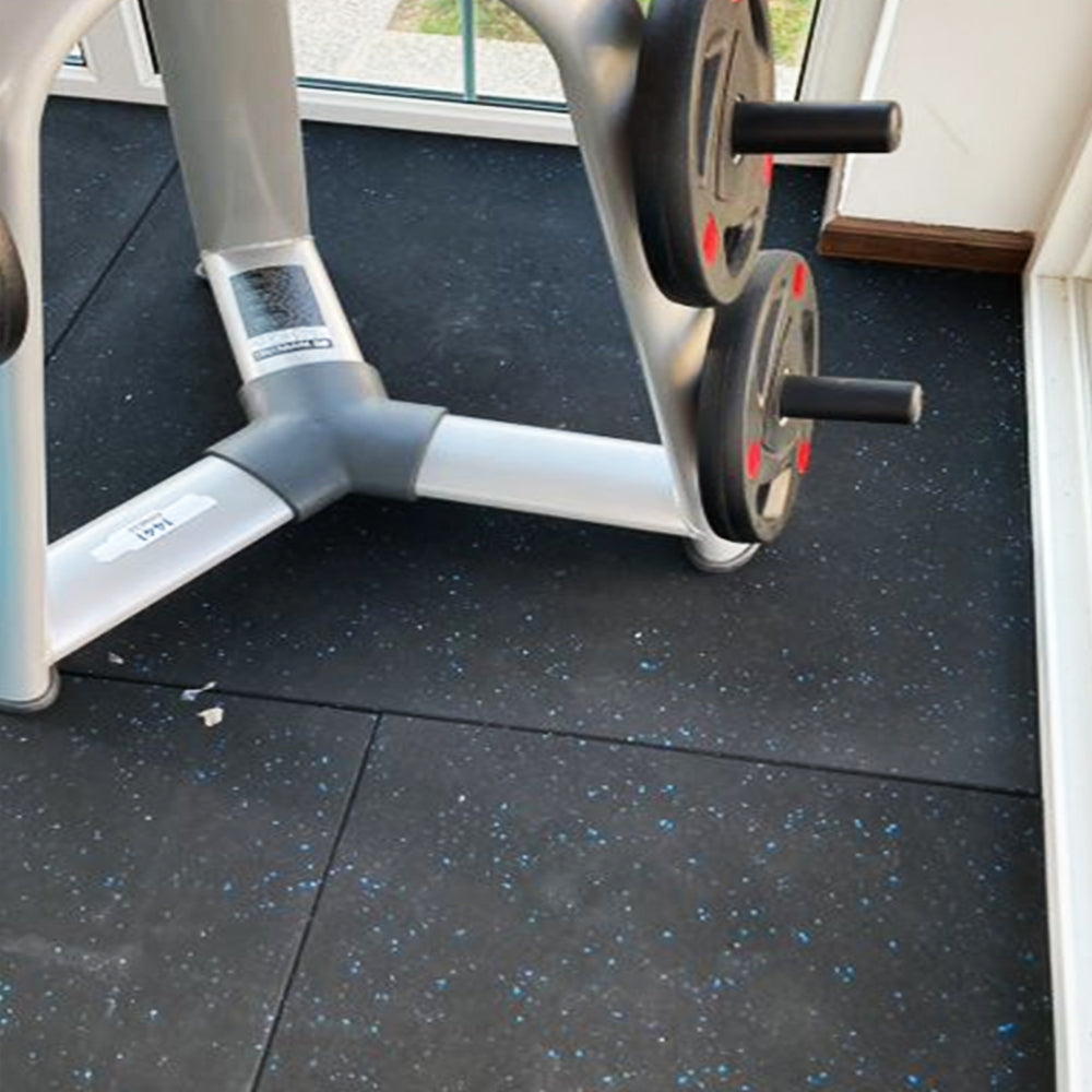 Commercial Rubber Flooring for Gym 20 mm - 100 x 100 CM Speckled Blue