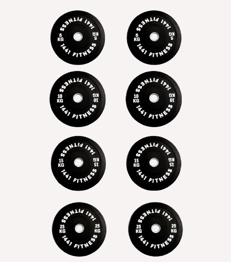 Black Bumper Plates Set of 110 KG