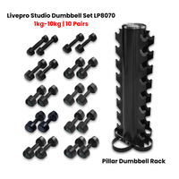 Thumbnail for 1441 Fitness Pillar Dumbbell Rack - 10 Pair
