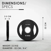 Thumbnail for Dual Grip Plates with 7 Ft Olympic Bar - 120 Kg Set - Bundle Offer