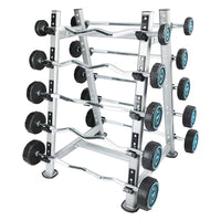 Thumbnail for 1441 Fitness Fixed Straight & Curl Barbell Weight Set with Rack - 10 kg to 30 kg (Set of 10)