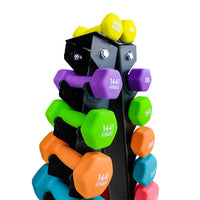 Thumbnail for 1441 Fitness Neoprene Dumbbells Set 1 Kg to 10 Kg with Vertical Rack - Bundle Offer