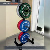 Thumbnail for Olympic Plate Rack with Four Bar Holder - Black