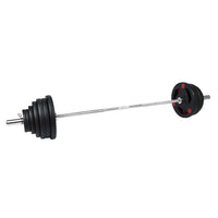 Thumbnail for 1441 Fitness 7 Ft Olympic Bar with Tri Grip Black Olympic Plates Set | 160 kg