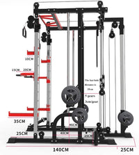 Thumbnail for 1441 Fitness Heavy Duty Smith Machine with Cable Crossover & Squat Rack - J009